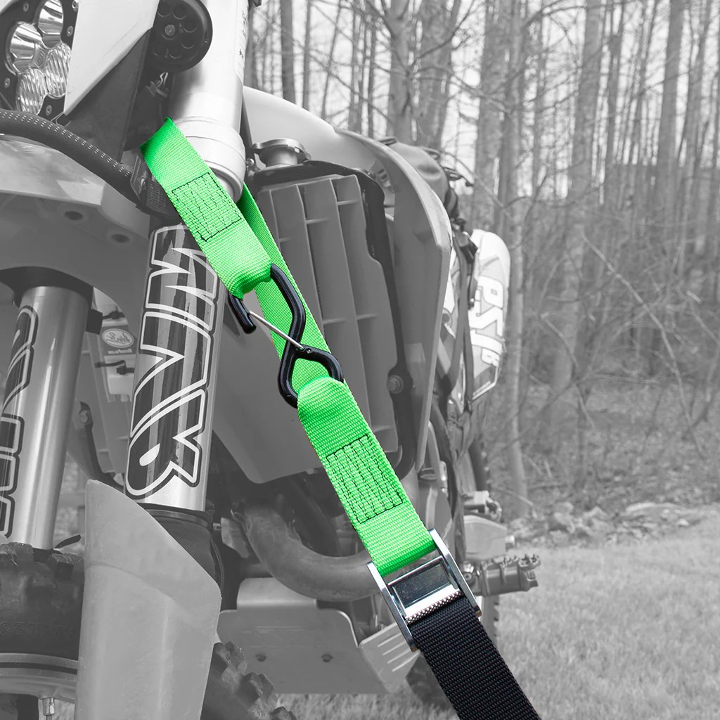motorcycle tie down strap application